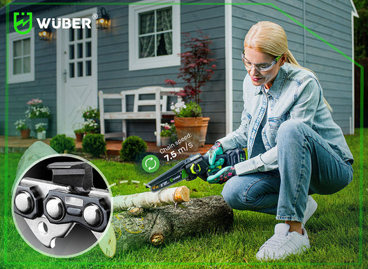 Mini piła łańcuchowa akumulatorowa 20 V 7,5 m/s +2 akumulatory WUBER