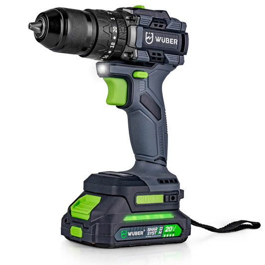 Wiertarko-wkrętarka akumulatorowa z udarem 20 V WUBER