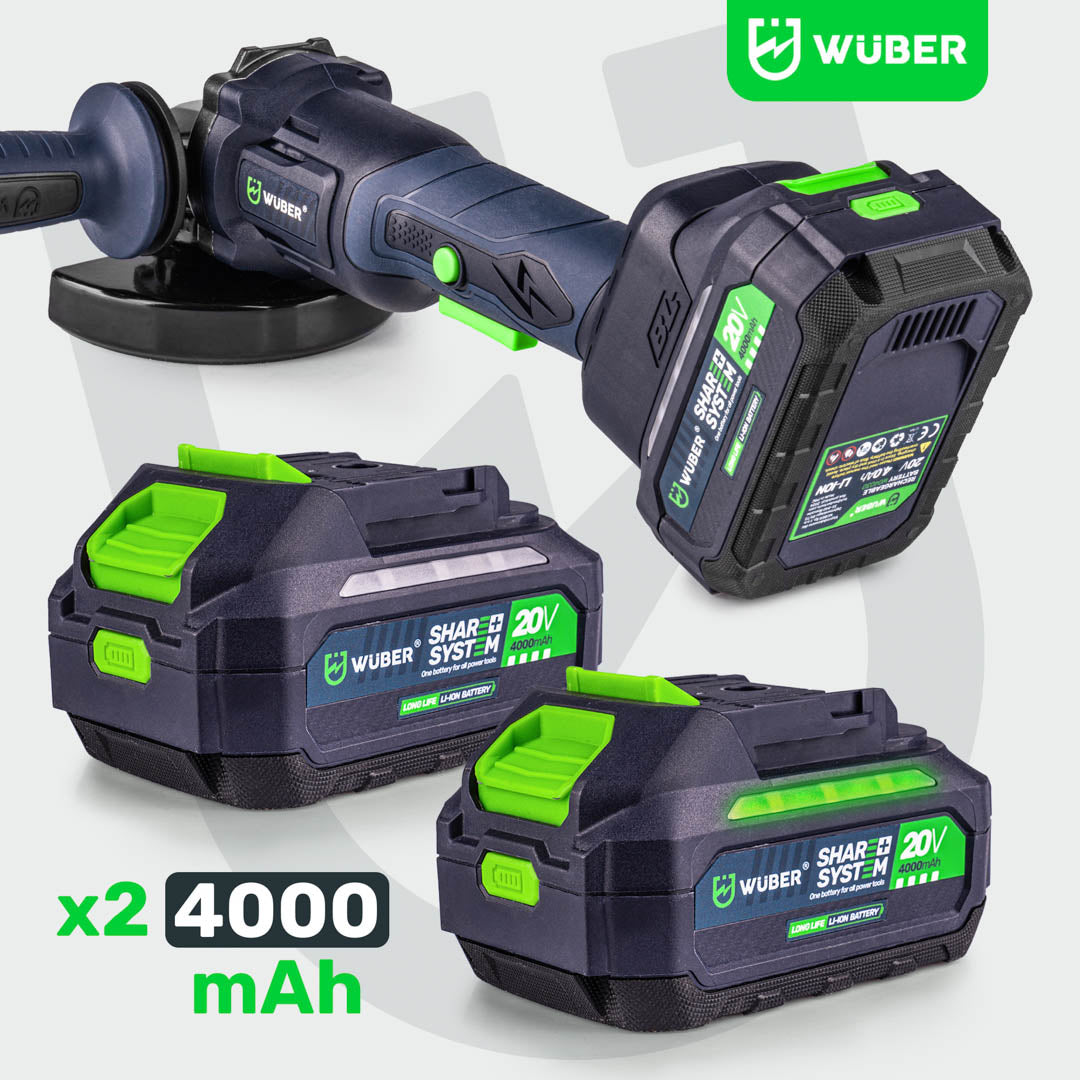 Szlifierka kątowa akumulatorowa 20 V średnica 125 mm WUBER