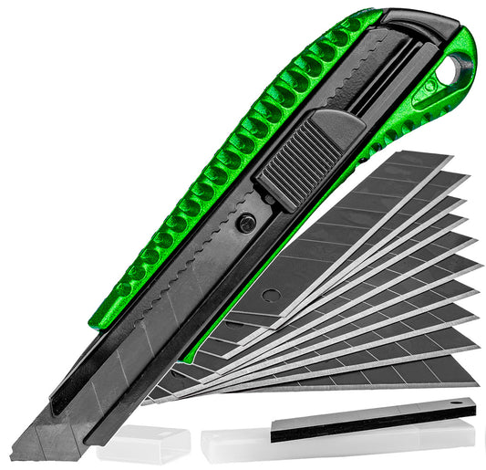 Nóż tapicerski 18 mm aluminiowy +ostrza WUBER