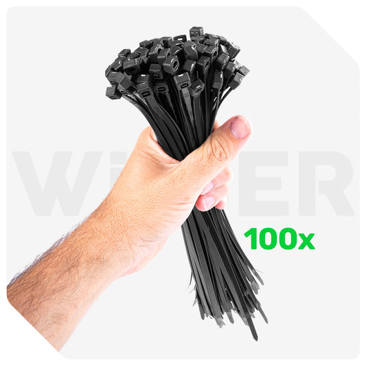 Trytytki opaski zaciskowe 3,6x200 mm 100 sztuk WUBER
