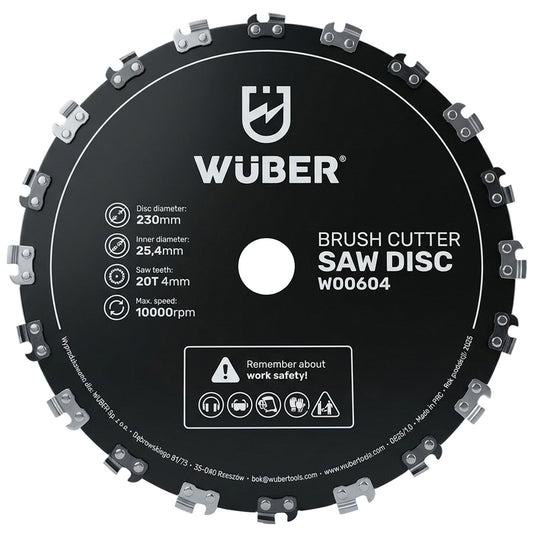 Tarcza tnąca łańcuchowa do kosy spalinowej podkaszarki 20T 230 mm WUBER