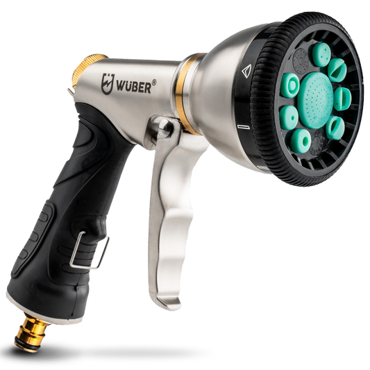 Pistolet ogrodowy metalowy do węża ogrodowego 9 trybów WUBER