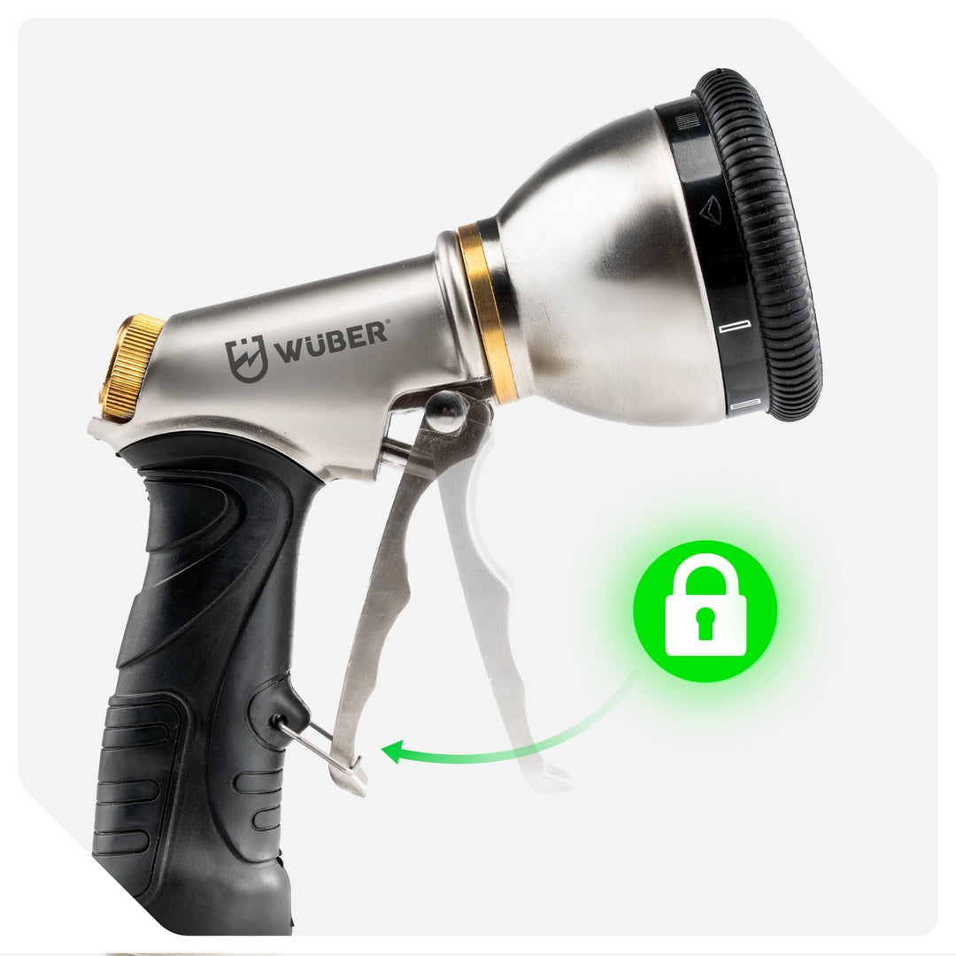 Pistolet ogrodowy metalowy do węża ogrodowego 9 trybów WUBER