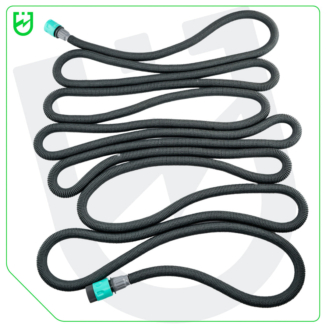 Zestaw wąż ogrodowy rozciągliwy elastyczny 22,5 m i pistolet +szybkozłączki WUBER