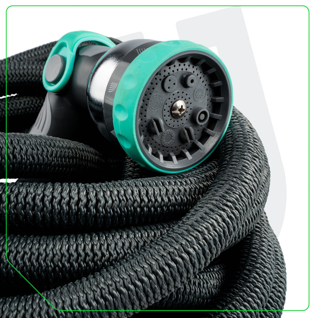 Zestaw wąż ogrodowy rozciągliwy elastyczny 22,5 m i pistolet +szybkozłączki WUBER