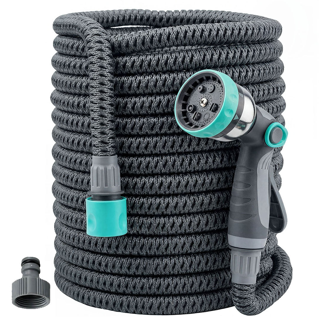 Zestaw wąż ogrodowy rozciągliwy elastyczny 22,5 m i pistolet +szybkozłączki WUBER