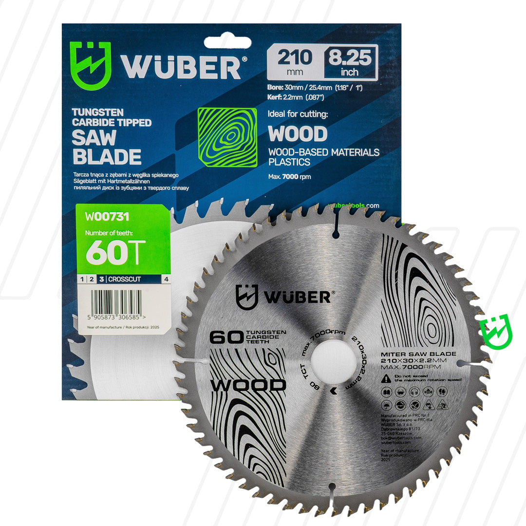 Tarcza widiowa do drewna 210x30 mm 60T WUBER