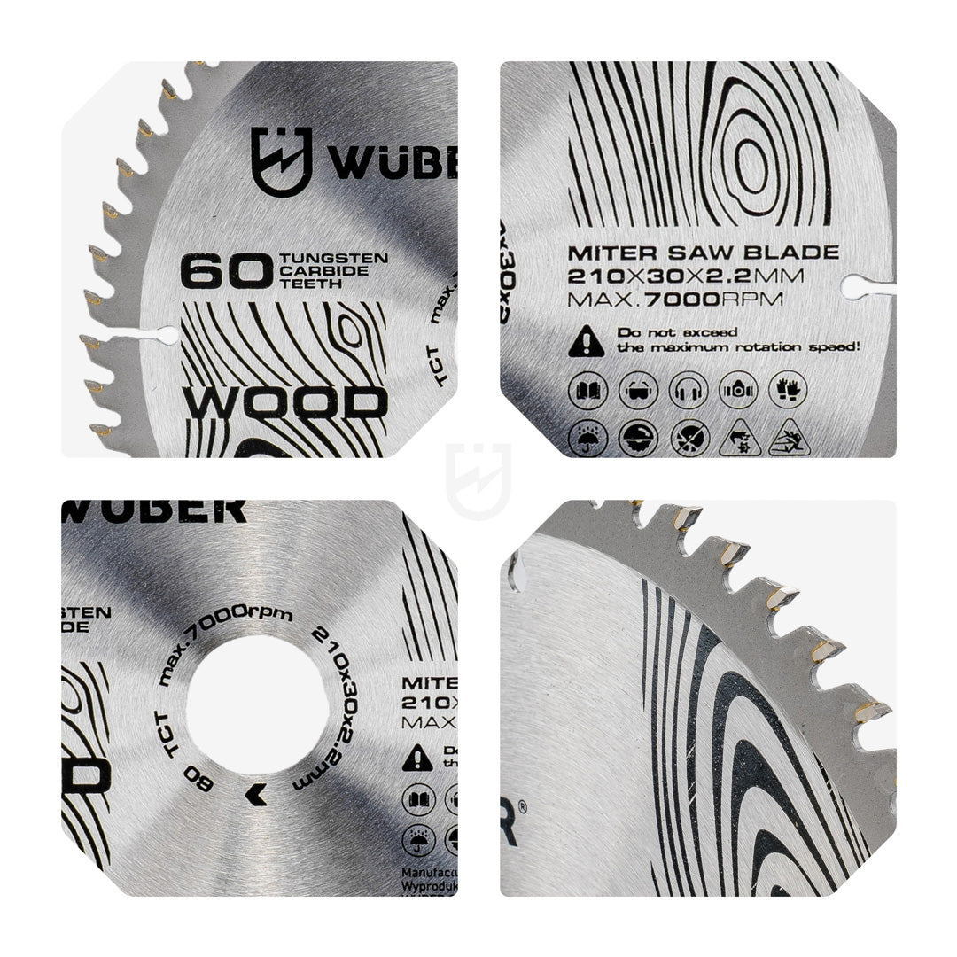 Tarcza widiowa do drewna 210x30 mm 60T WUBER