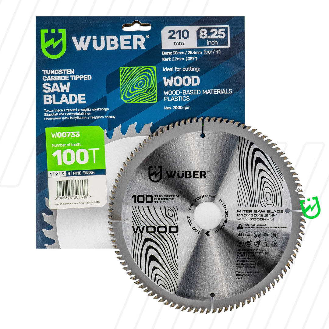 Tarcza widiowa do drewna 210x30 mm 100T WUBER