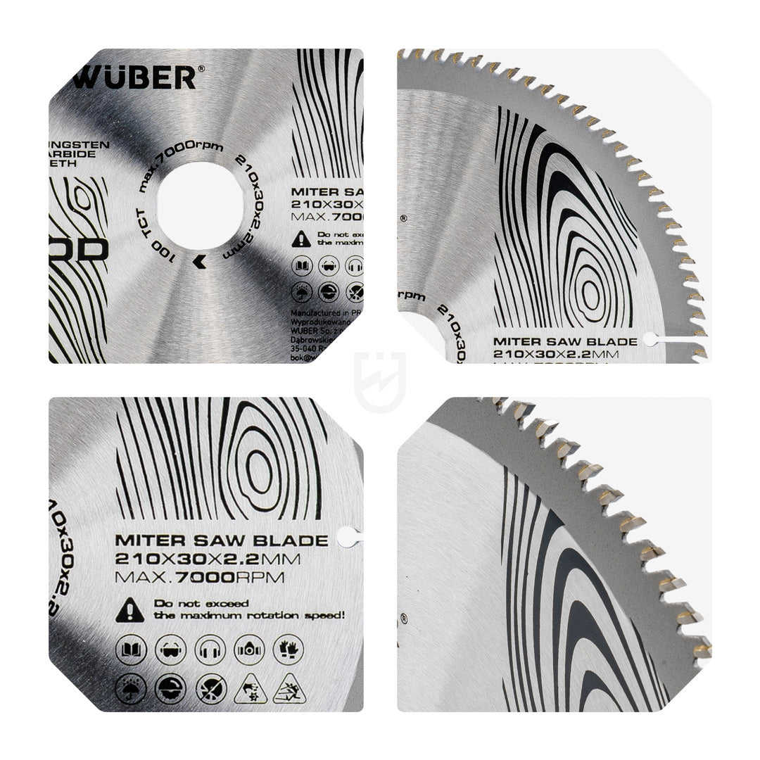 Tarcza widiowa do drewna 210x30 mm 100T WUBER