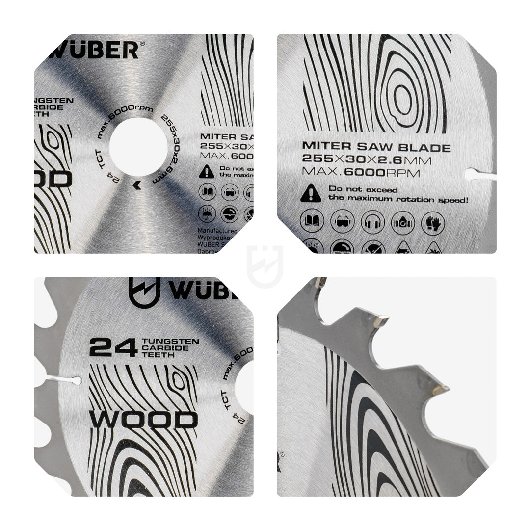 Tarcza widiowa do drewna 255x30 mm 24T WUBER