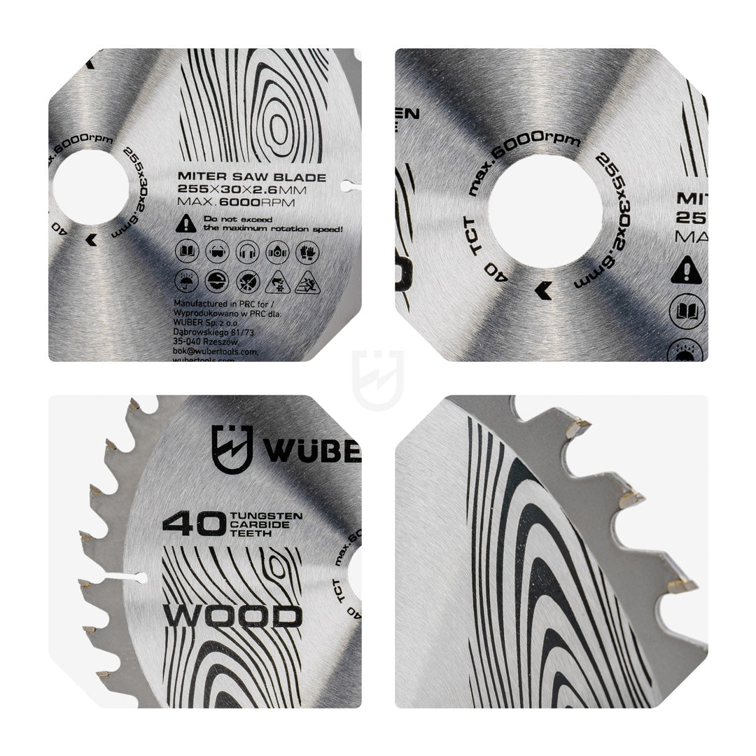 Tarcza widiowa do drewna 255x30 mm 40T WUBER