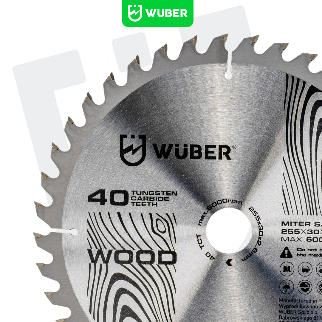 Tarcza widiowa do drewna 255x30 mm 40T WUBER