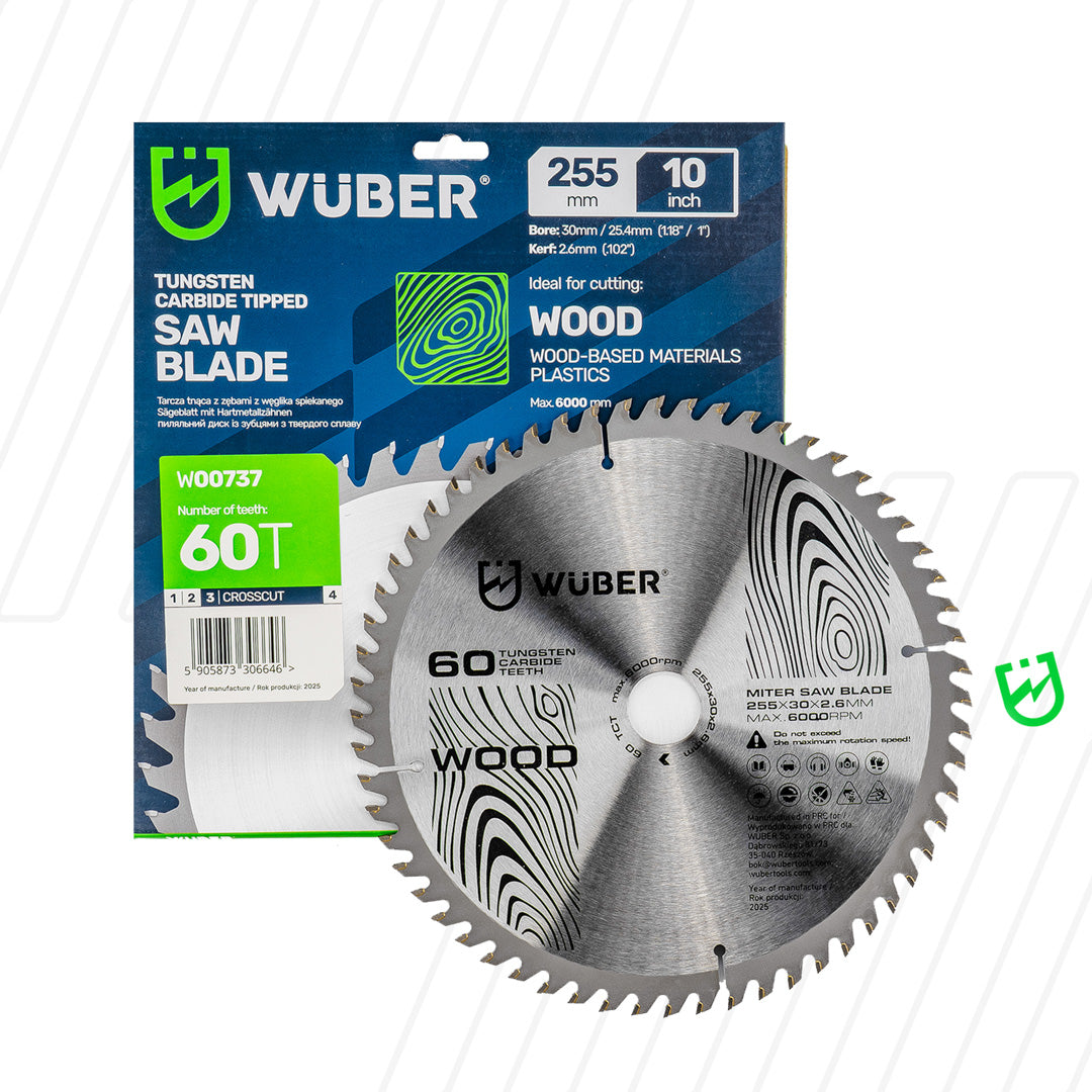 Tarcza widiowa do drewna 255x30 mm 60T WUBER