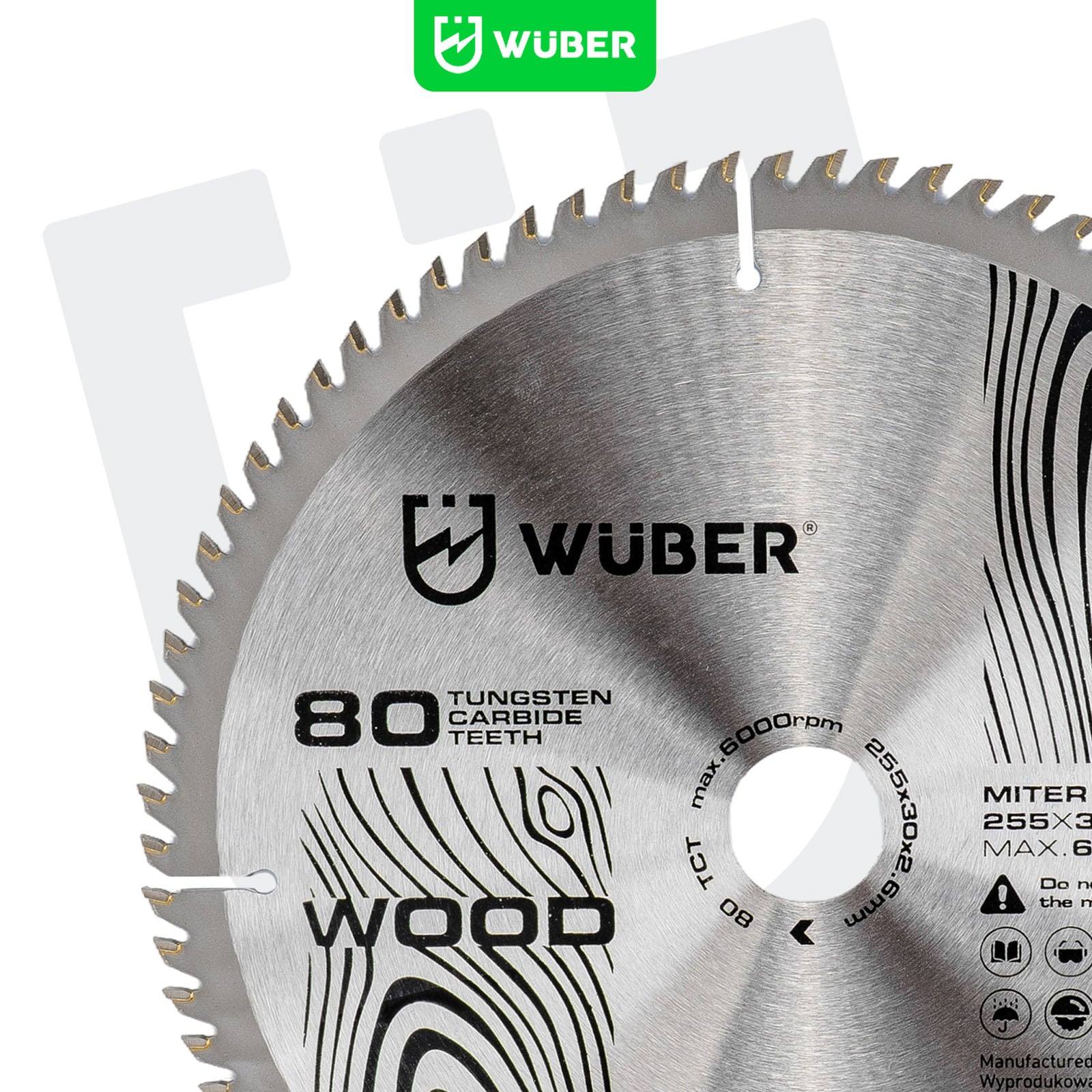 Tarcza widiowa do drewna 255x30 mm 80T WUBER