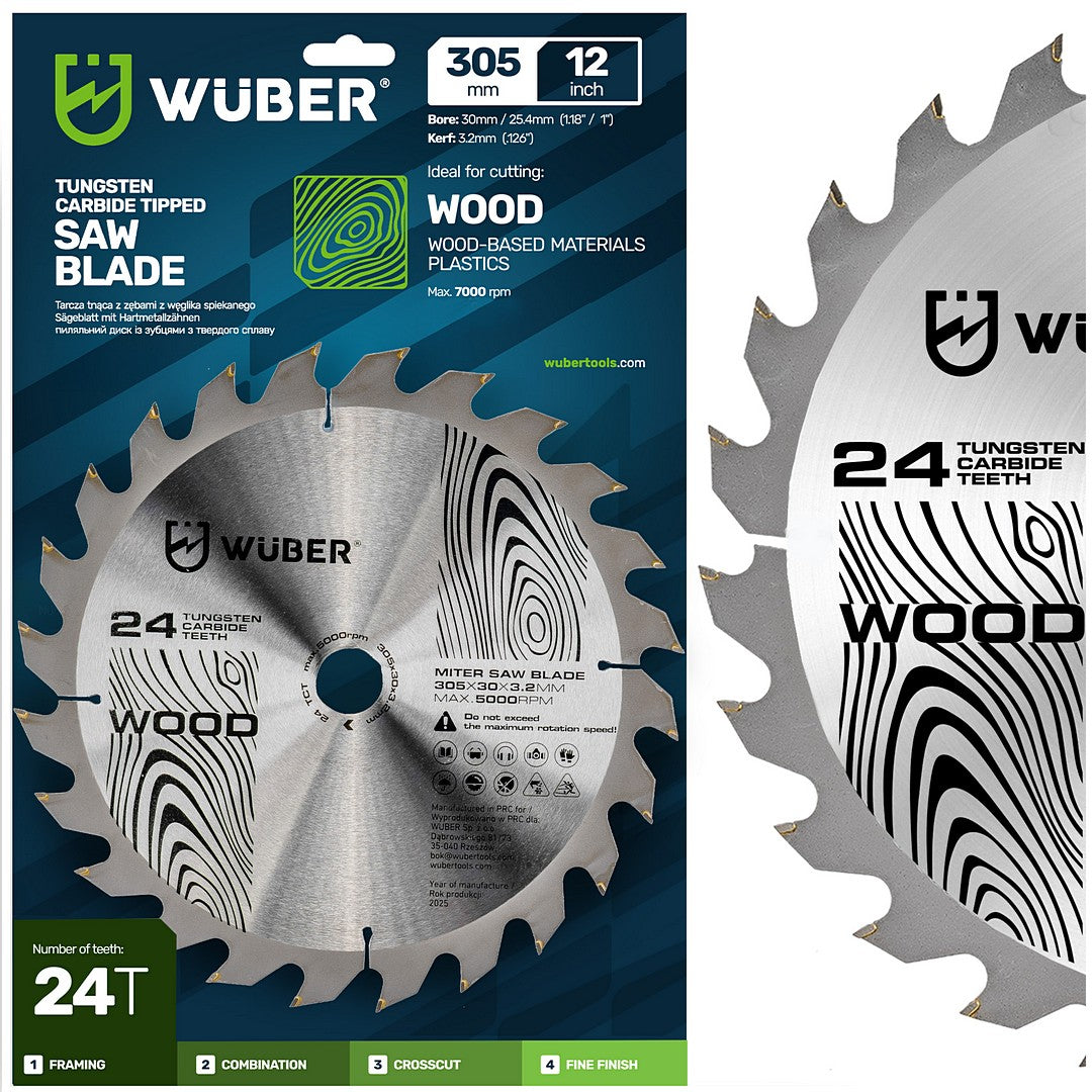 Tarcza widiowa do drewna 305x30 mm 24T WUBER