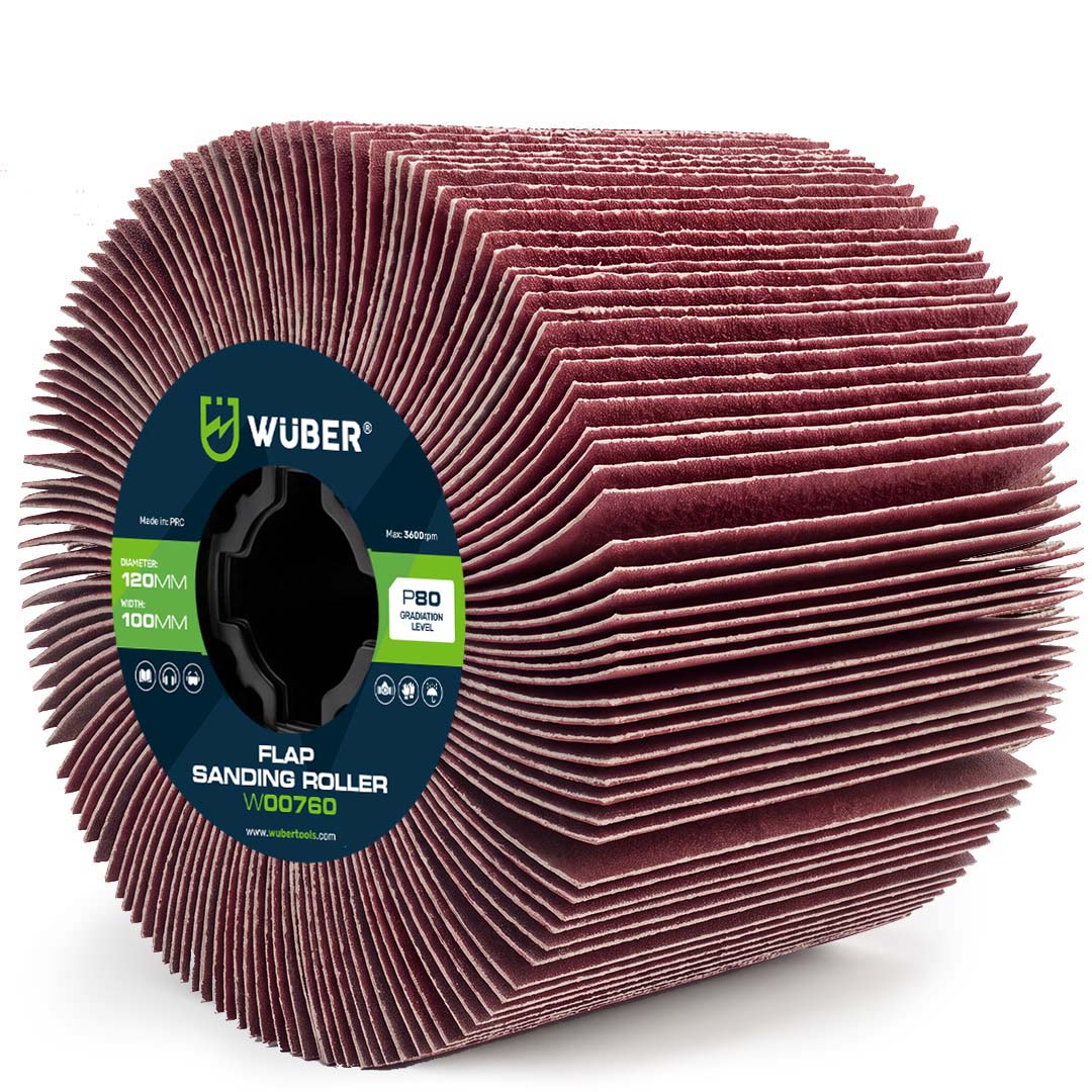 Wałek do satyniarki ściernica listkowa 120x100x19 mm P80 WUBER