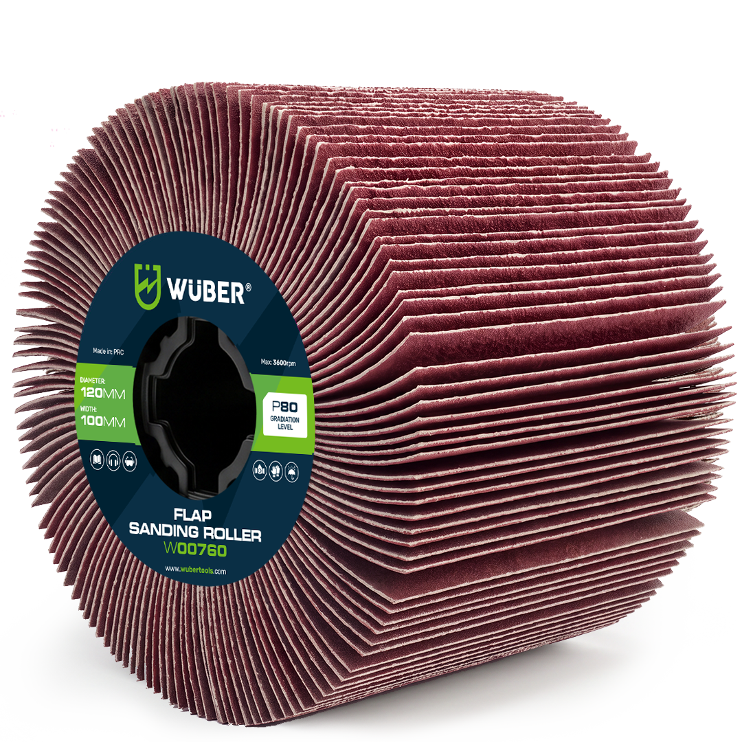 Wałek do satyniarki ściernica listkowa 120x100x19 mm P80 WUBER