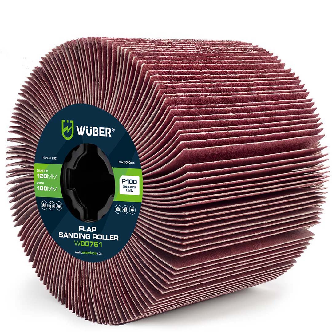 Wałek do satyniarki ściernica listkowa 120x100x19 mm P100 WUBER