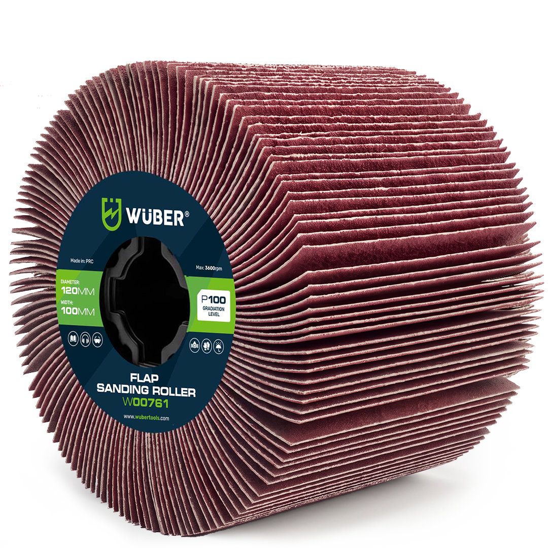 Wałek do satyniarki ściernica listkowa 120x100x19 mm P100 WUBER