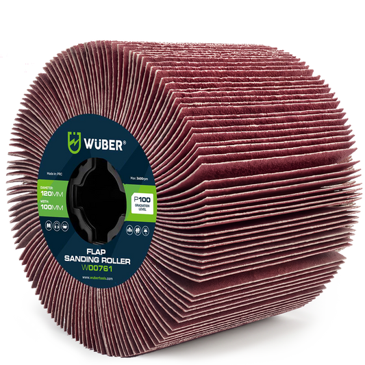 Wałek do satyniarki ściernica listkowa 120x100x19 mm P100 WUBER