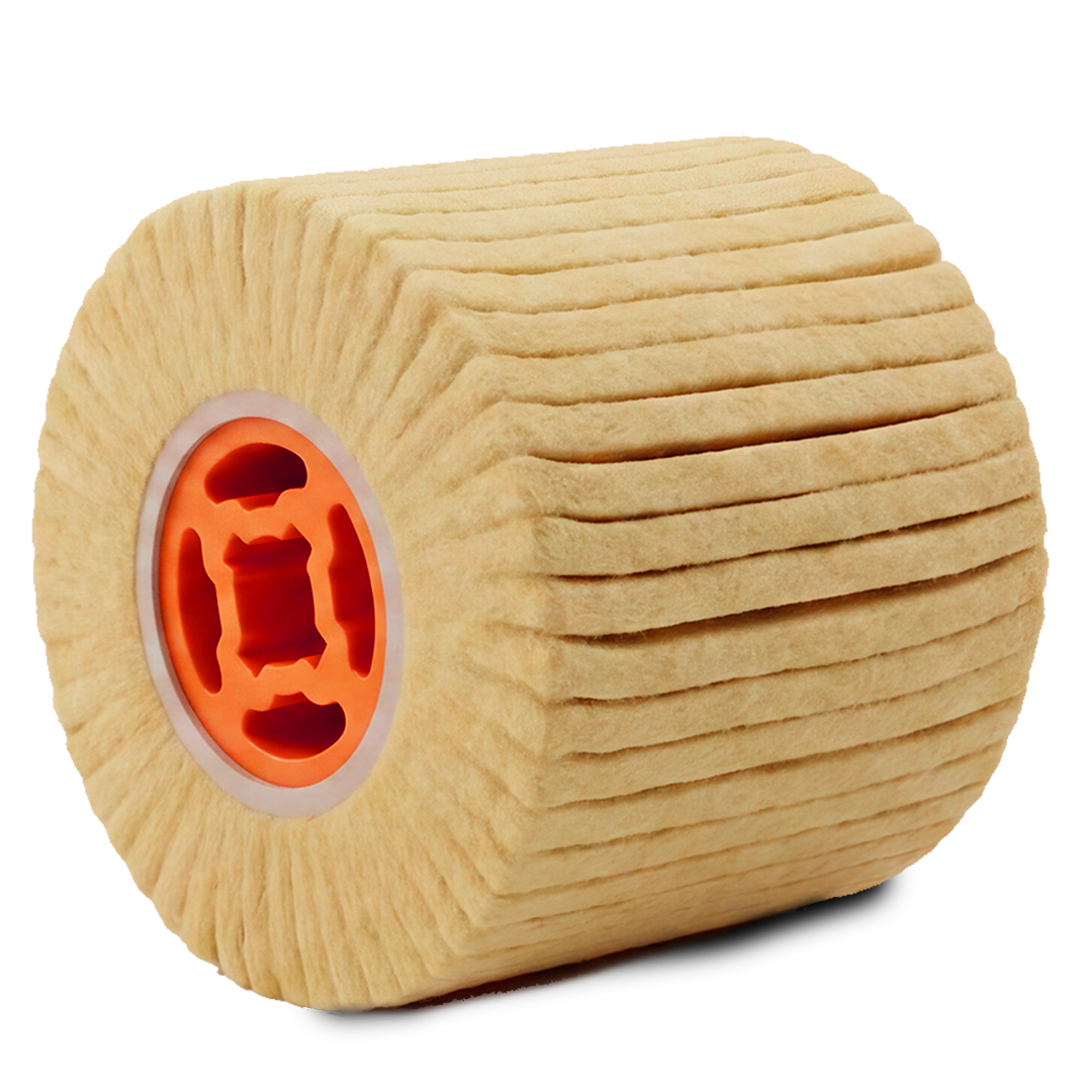 Wałek polerski do satyniarki ściernica listokowa 120x100x19 mm filc WUBER