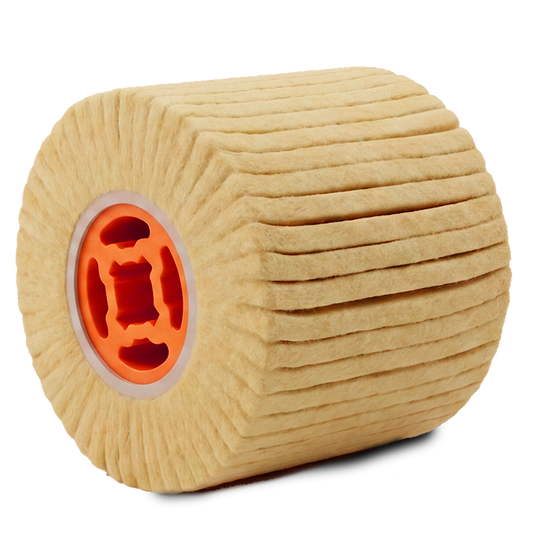Wałek polerski do satyniarki ściernica listokowa 120x100x19 mm filc WUBER