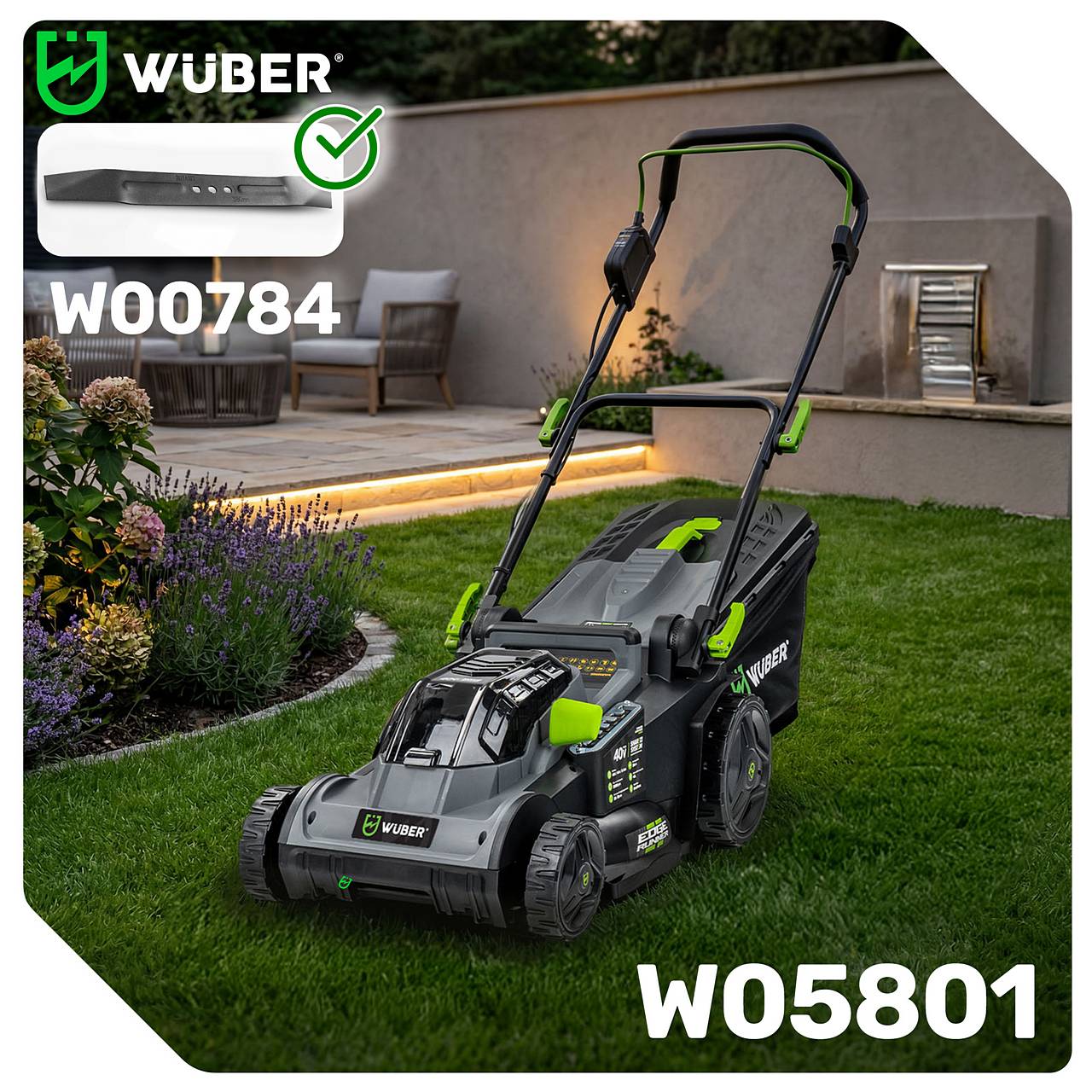Nóż do kosiarki akumulatorowej i elektrycznej 38 cm ostrze WUBER