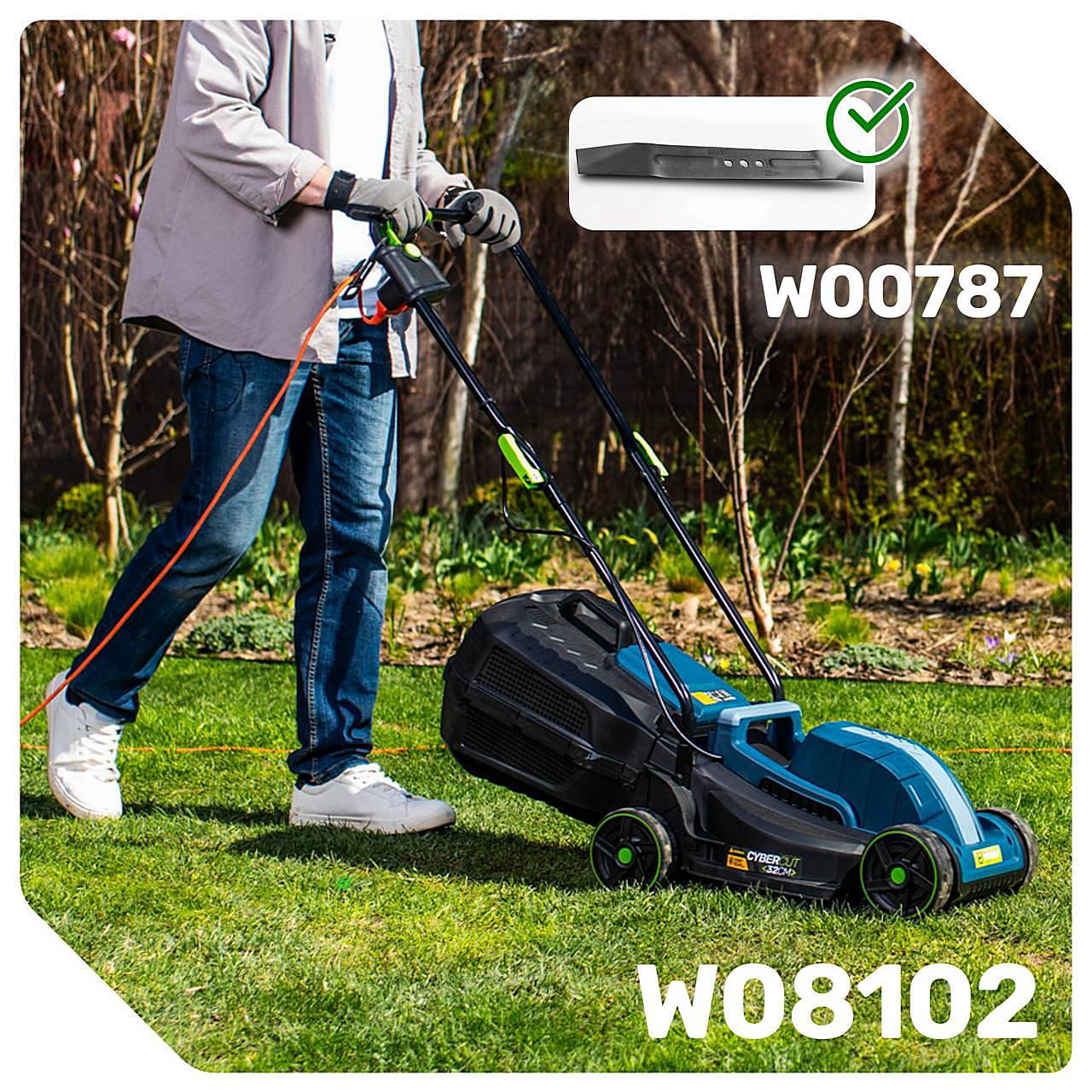 Nóż do kosiarki elektrycznej 32 cm ostrze WUBER