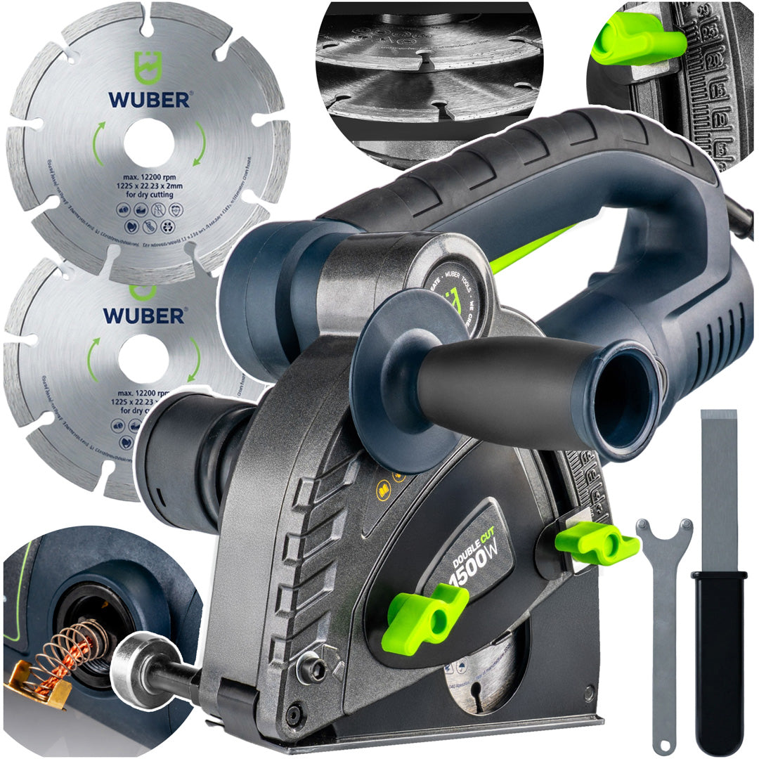 Bruzdownica do betonu 125 mm elektryczna +2x tarcza WUBER