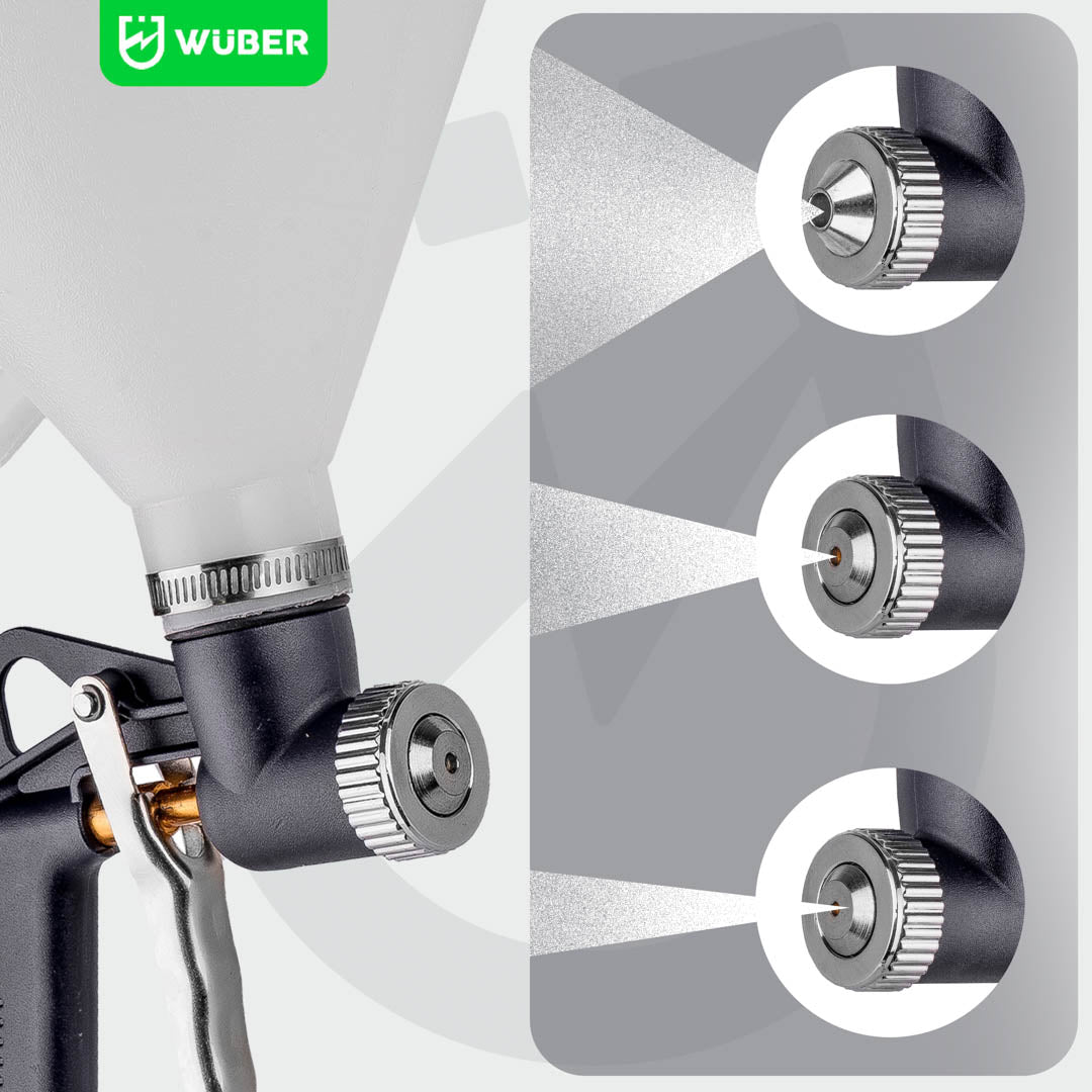 Możliwość dopasowania strumienia w pistolecie pneumatycznym do rodzaju wykonywanej pracy