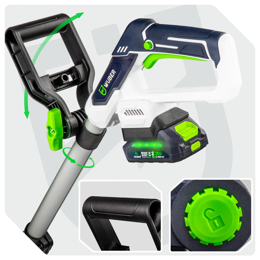 Akumulatorowa podkaszarka 3W1 Share+ System 20V 2xAKU WUBER
