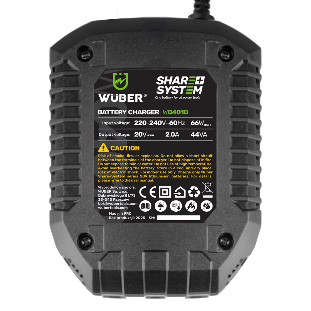 Ładowarka na jedną baterię - widok na etykietę producenta