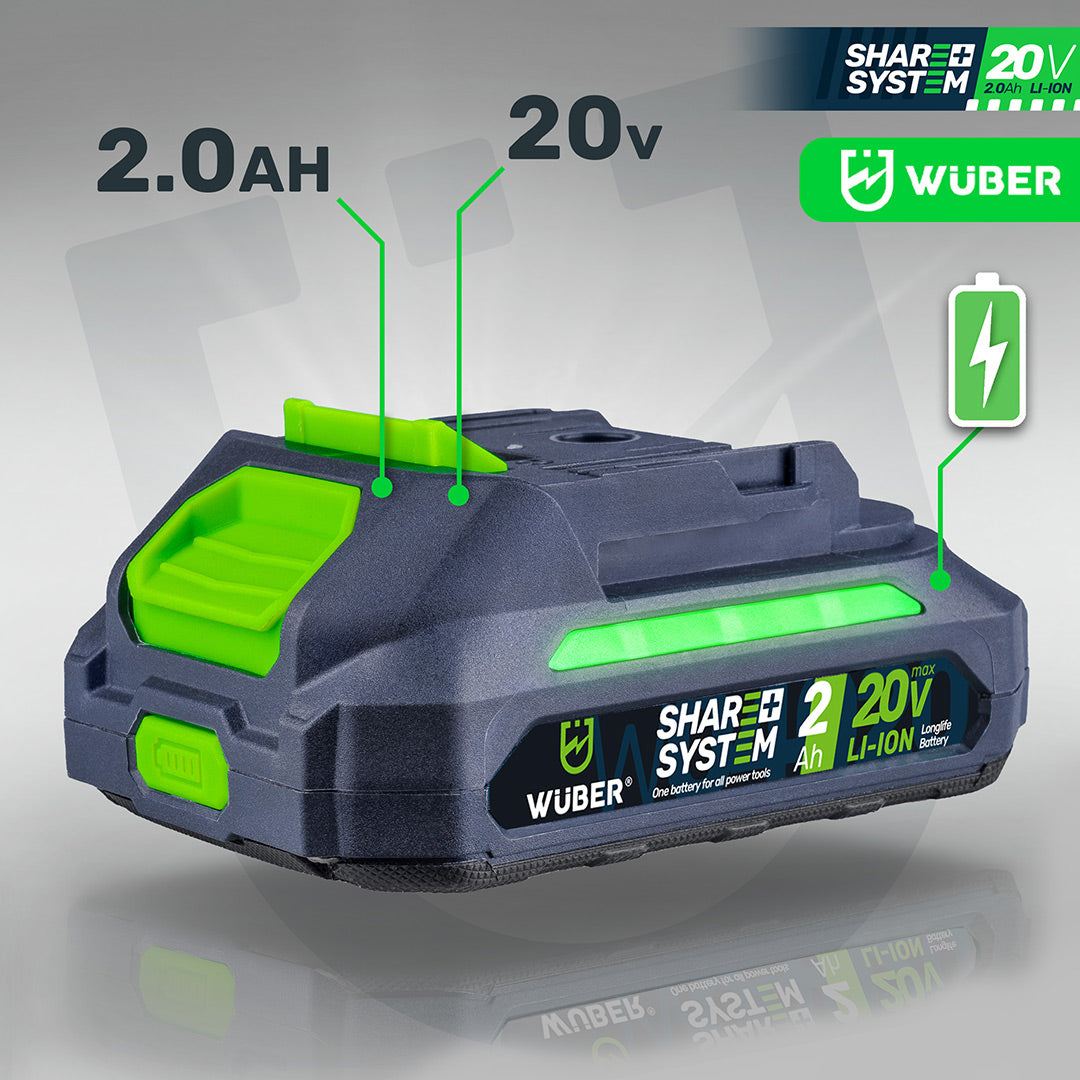 Napięcie i pojemność w baterii - 2 Ah i 20 V W04020