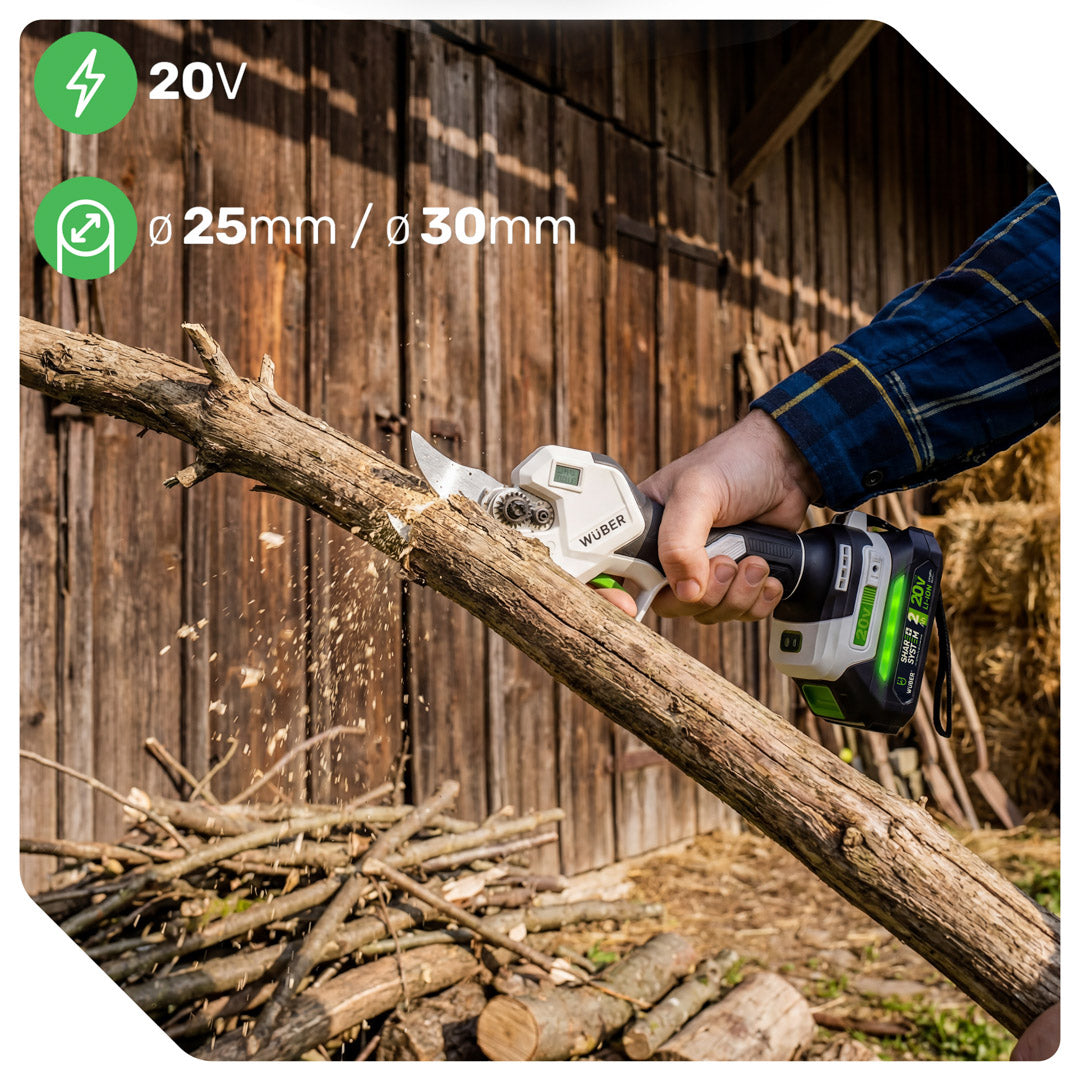 Sekator akumulatorowy nożyce 20V [Zestaw: Bateria 2.0 Ah i Ładowarka] WUBER