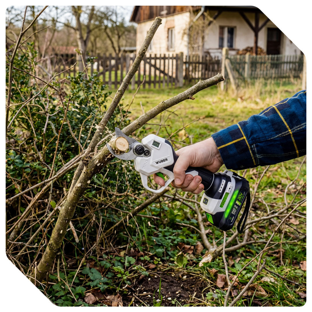 Sekator akumulatorowy nożyce 20V [Zestaw: Bateria 2.0 Ah i Ładowarka] WUBER