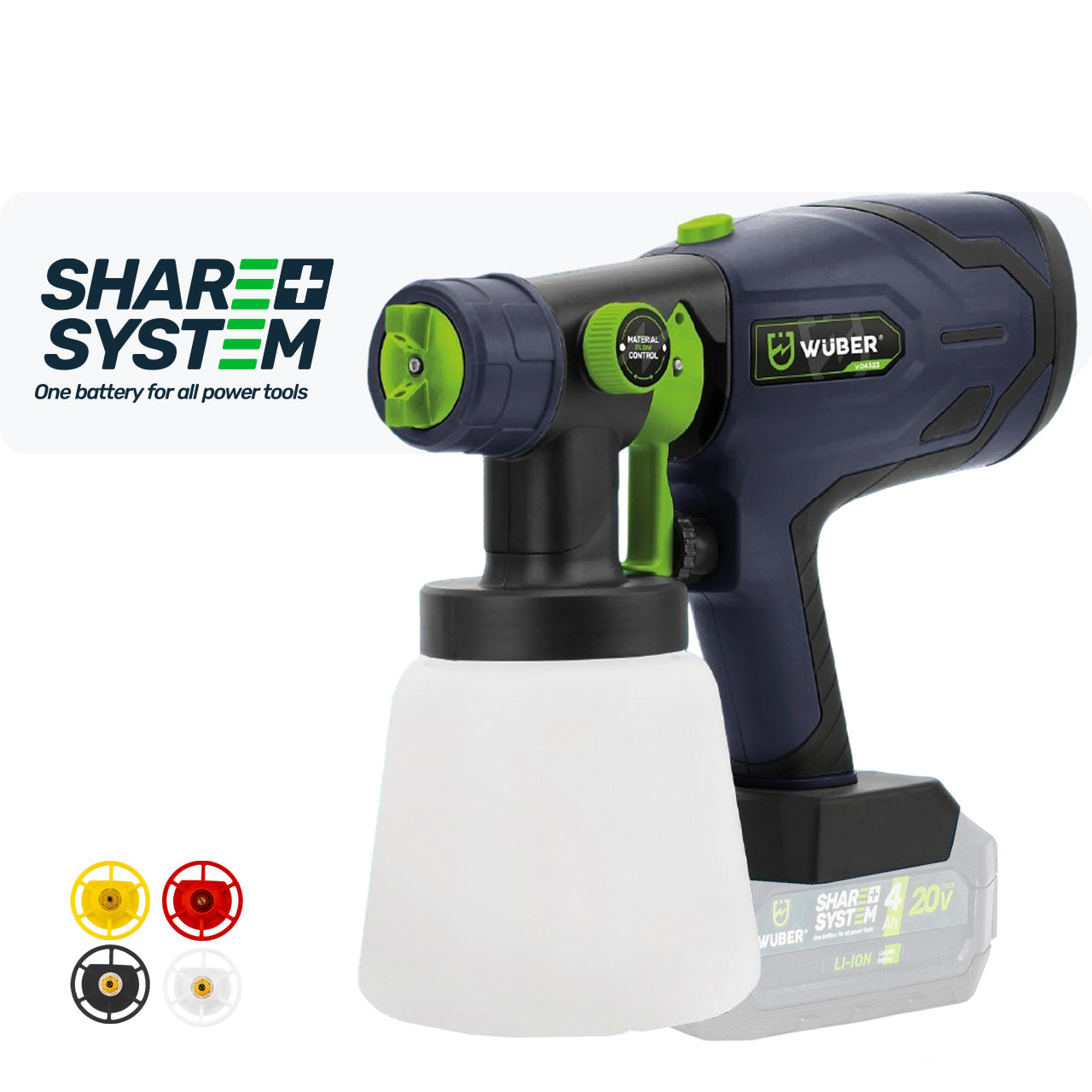 Pistolet malarski 200 W akumulatorowy Share+ System WUBER