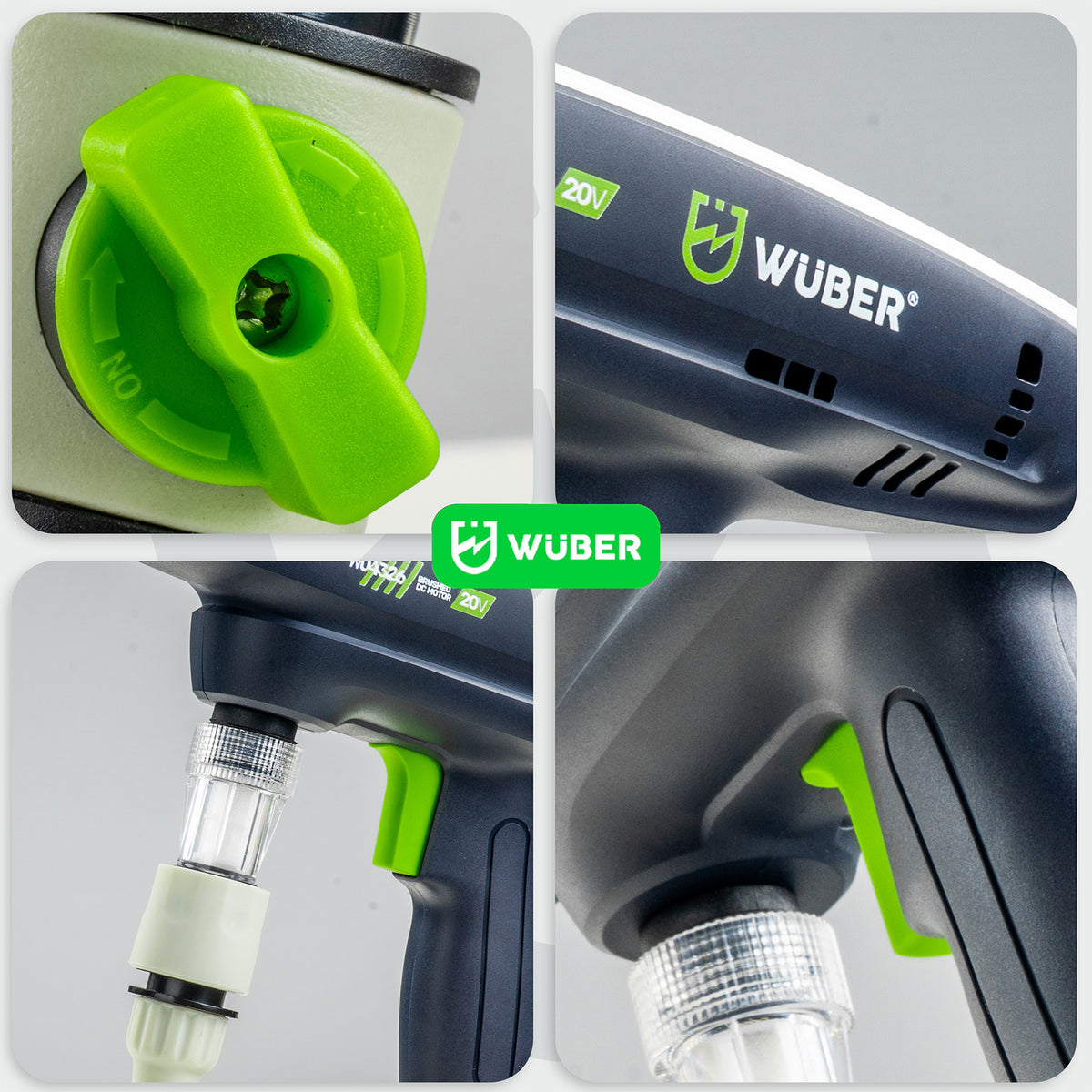 Myjka ciśnieniowa akumulatorowa 15 bar 240 l/h Share+ System 20 V WUBER