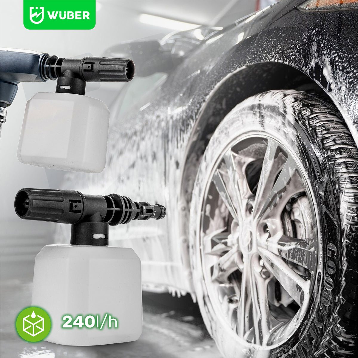 Myjka ciśnieniowa akumulatorowa 15 bar 240 l/h Share+ System 20 V WUBER
