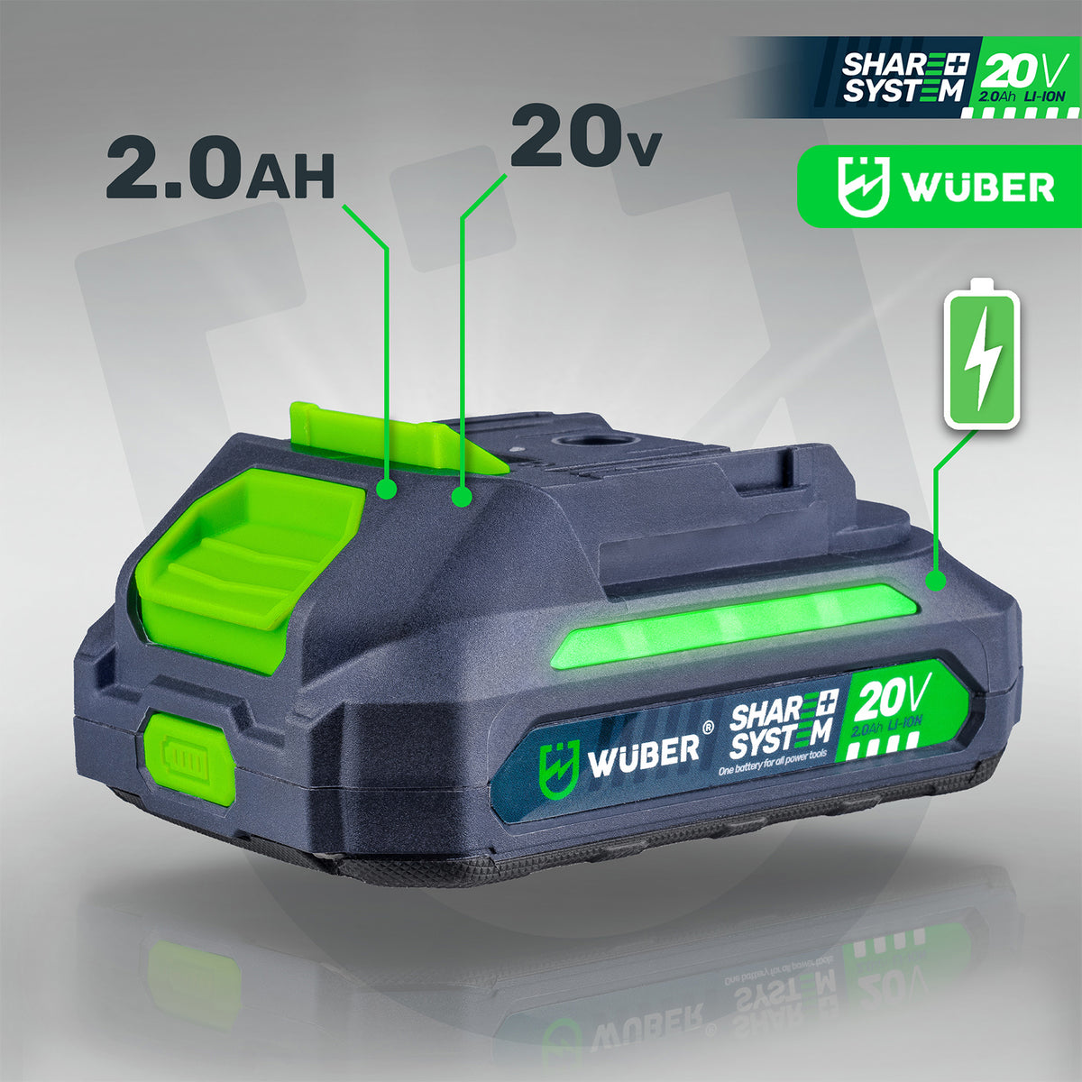 Myjka ciśnieniowa akumulatorowa 15 bar 240 l/h Share+ System 20 V WUBER