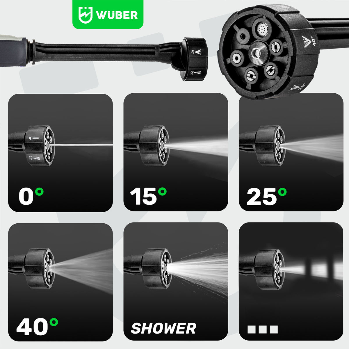 Myjka ciśnieniowa akumulatorowa 15 bar 240 l/h Share+ System 20 V WUBER