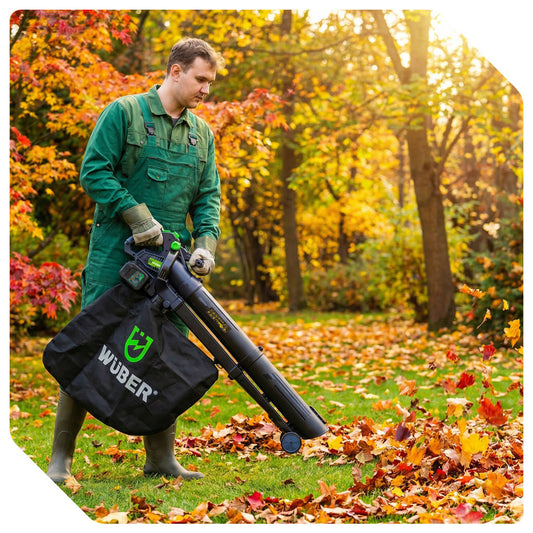 Dmuchawa akumulatorowa 2x20 V 245 km/h z rozdrabniaczem WUBER