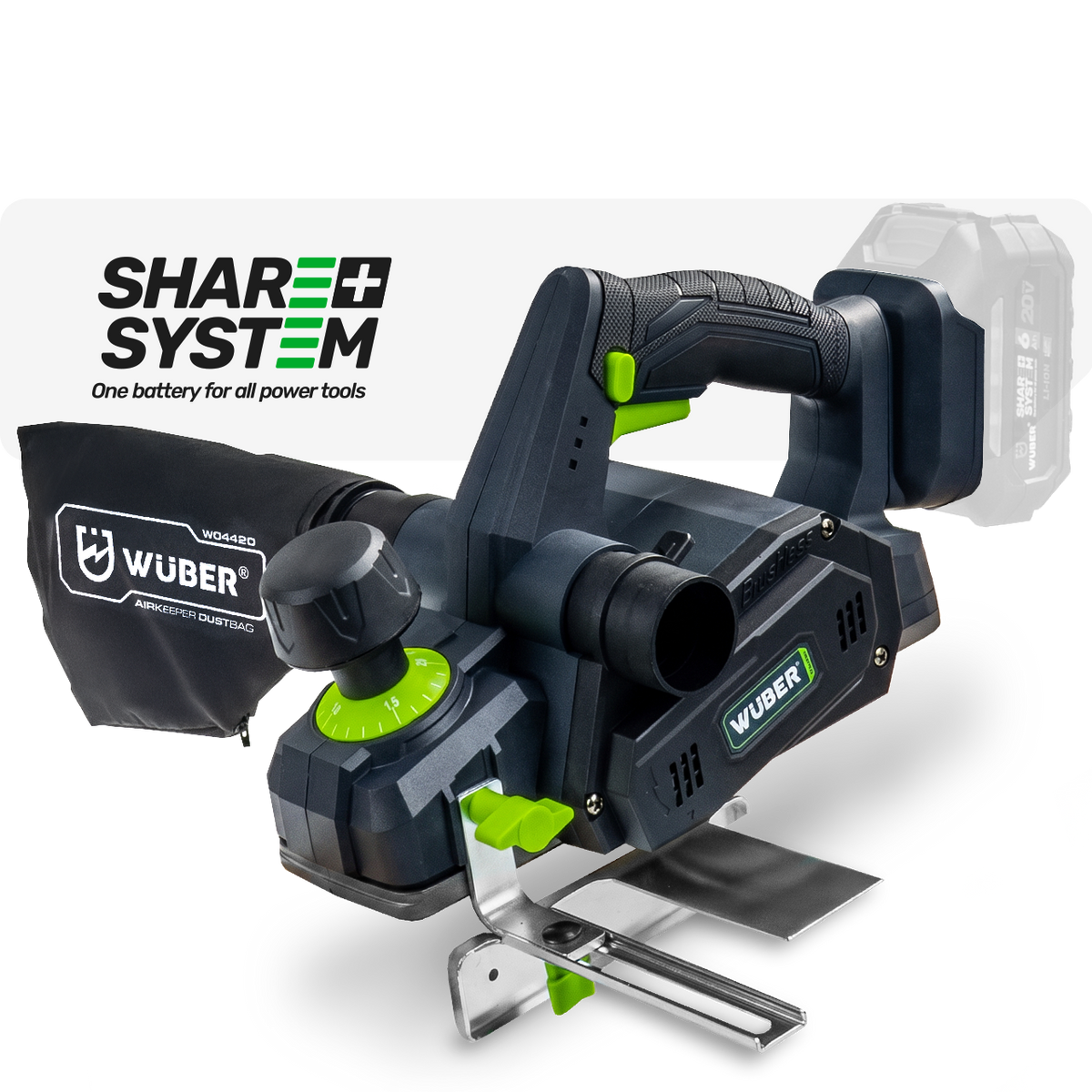 Strug akumulatorowy 20 V 82 mm heblarka Share+ System SOLO WUBER
