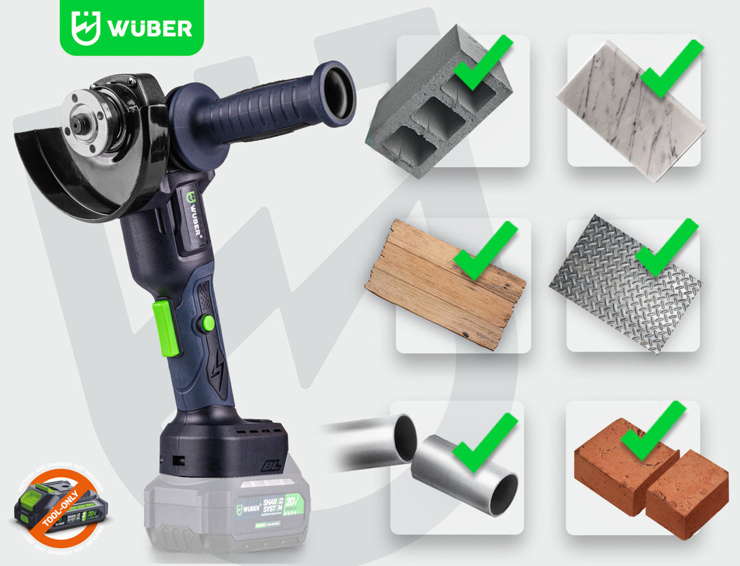 Szlifierka kątowa 20 V 125 mm akumulatorowa WUBER