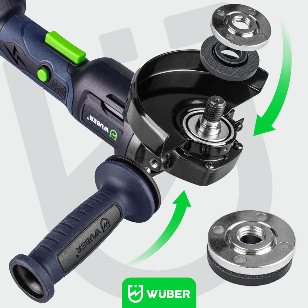 Szlifierka kątowa akumulatorowa 20 V średnica 125 mm WUBER