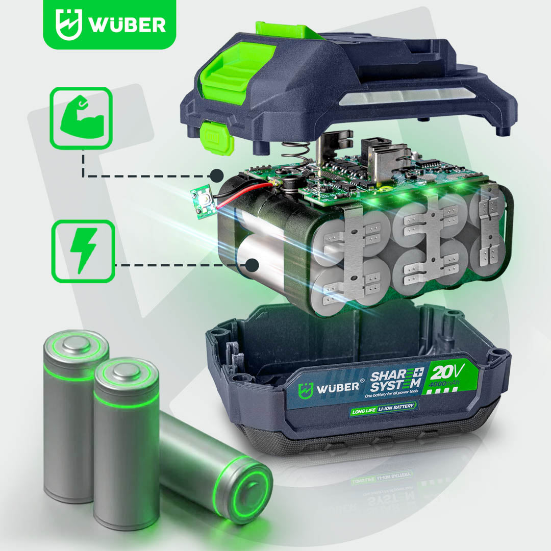 Szlifierka kątowa akumulatorowa 20 V średnica 125 mm WUBER
