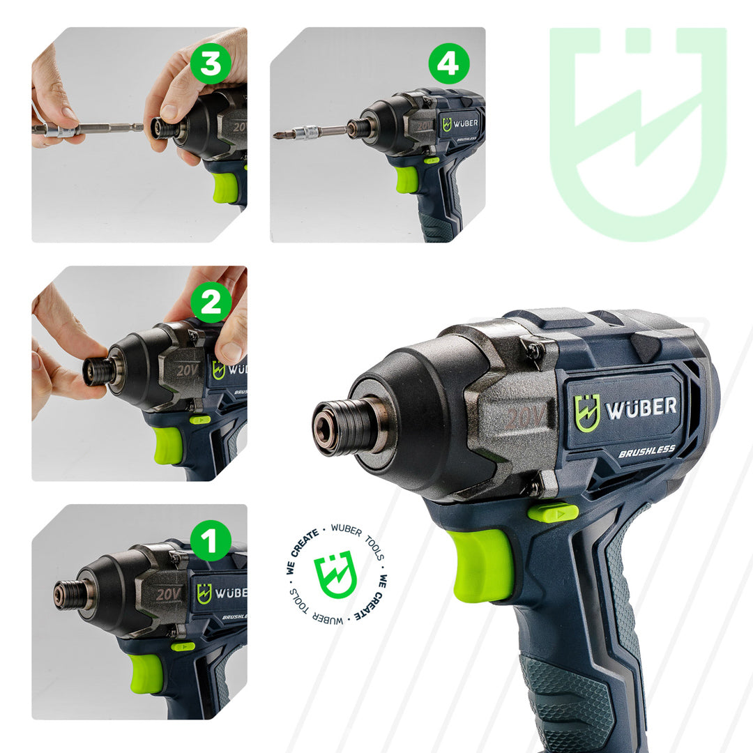 Zakrętarka udarowa akumulatorowa 1/4" 20 V WUBER