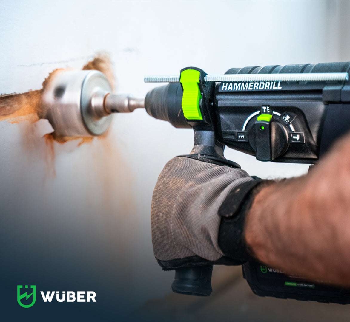 Młotowiertarka udarowa akumulatorowa WUBER 1000 W z ergonomiczną rączką