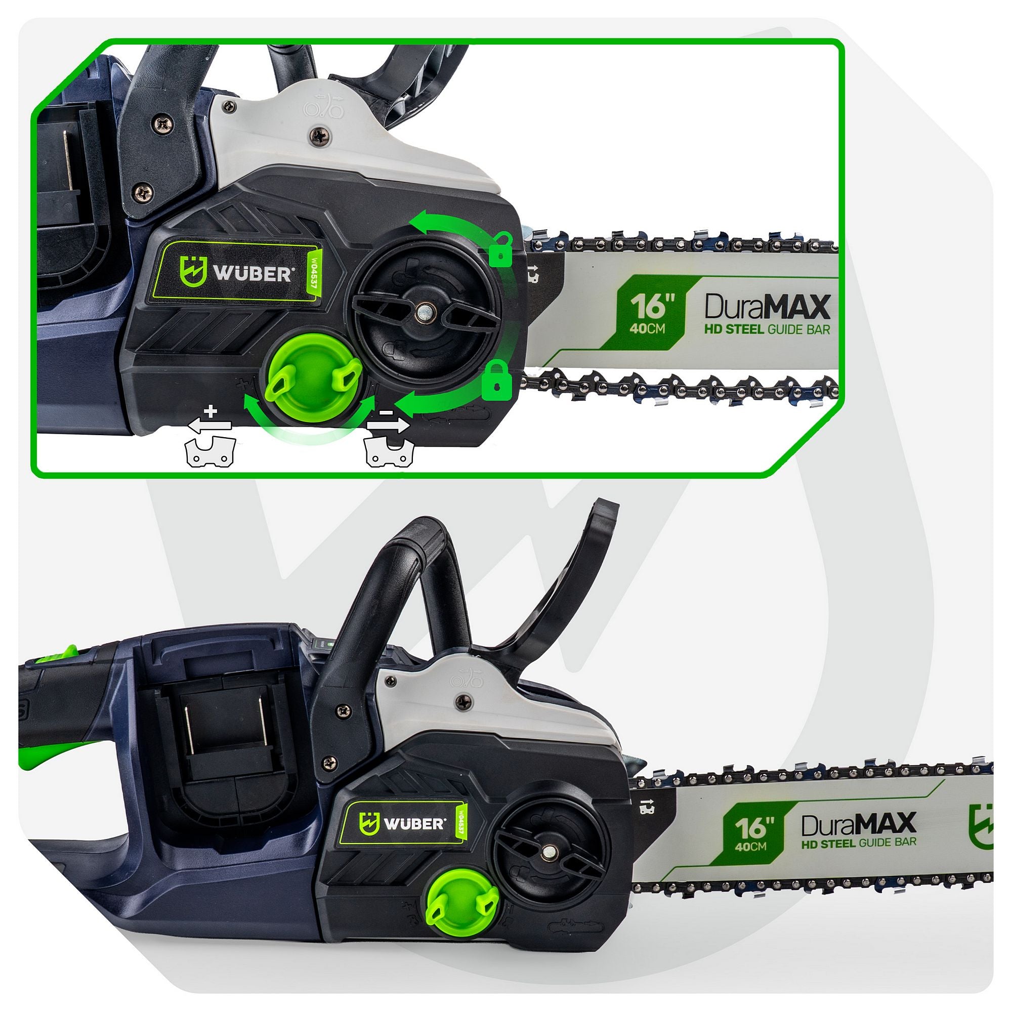 Piła łańcuchowa 40 V akumulatorowa 1200 W + 2 akumulatory WUBER